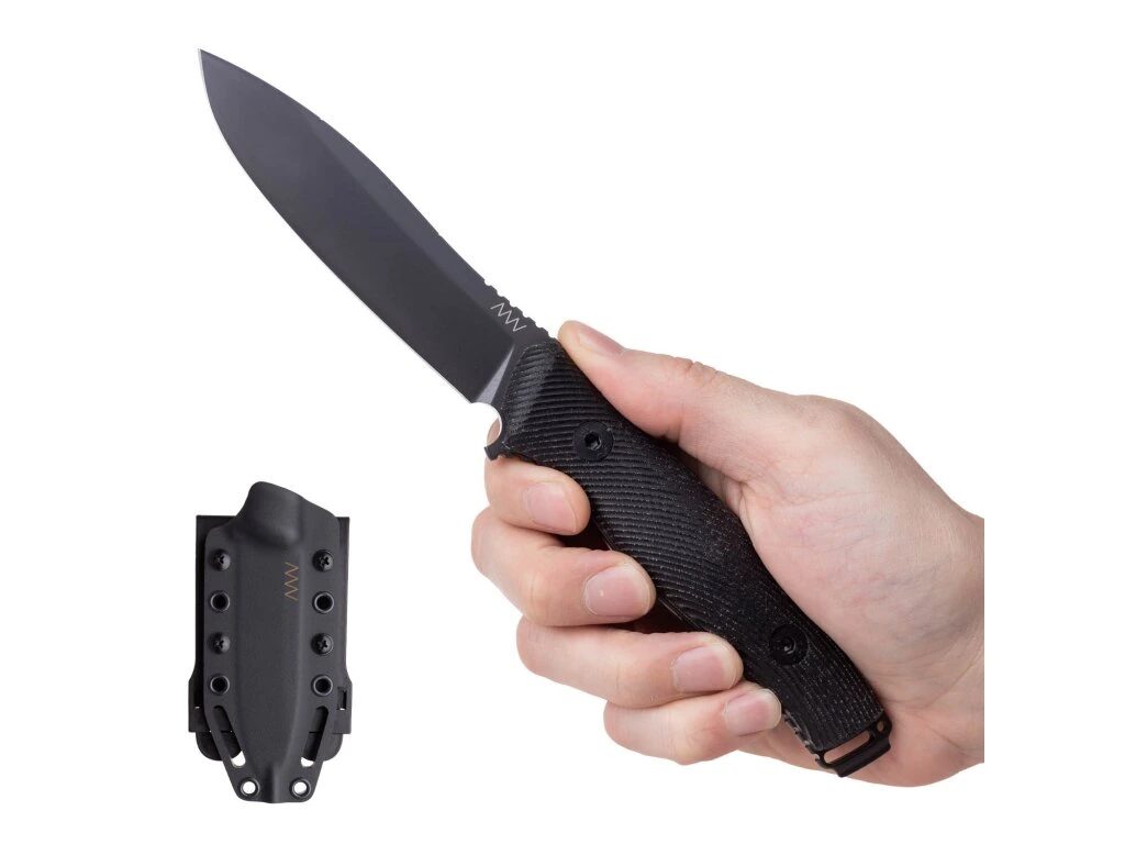 knife.bg-Фиксиран нож ANV M25 с черно DLC покритие и дръжка от Micarta - стомана Sleipner-2 тактически нож anv