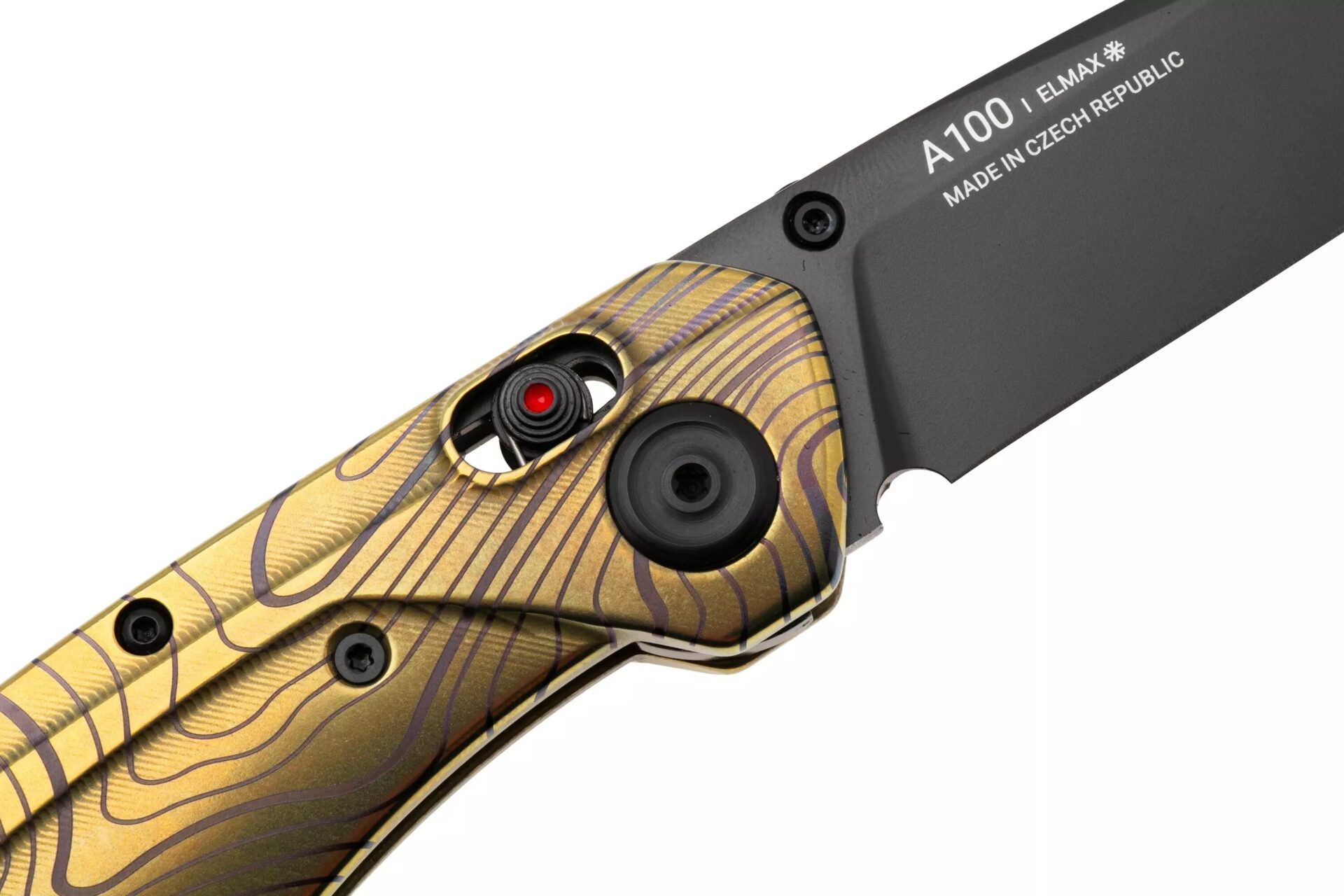 knife.bg-Сгъваем нож ANV A100 AL- ELMAX стомана с DLC покритие, титаниева дръжка -4 сгъваем нож acta non verba