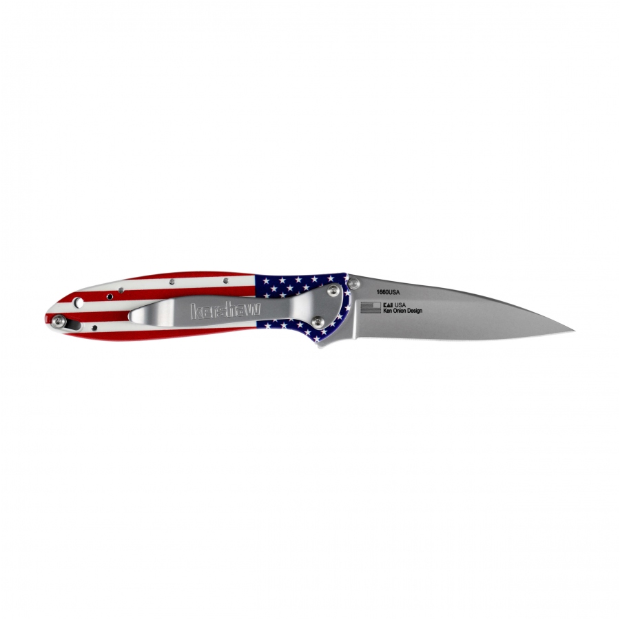 knife.bg-Сгъваем нож Kershaw Leek 1660USA - американски флаг на дръжката-1 kershaw сгъваем нож американско знаме