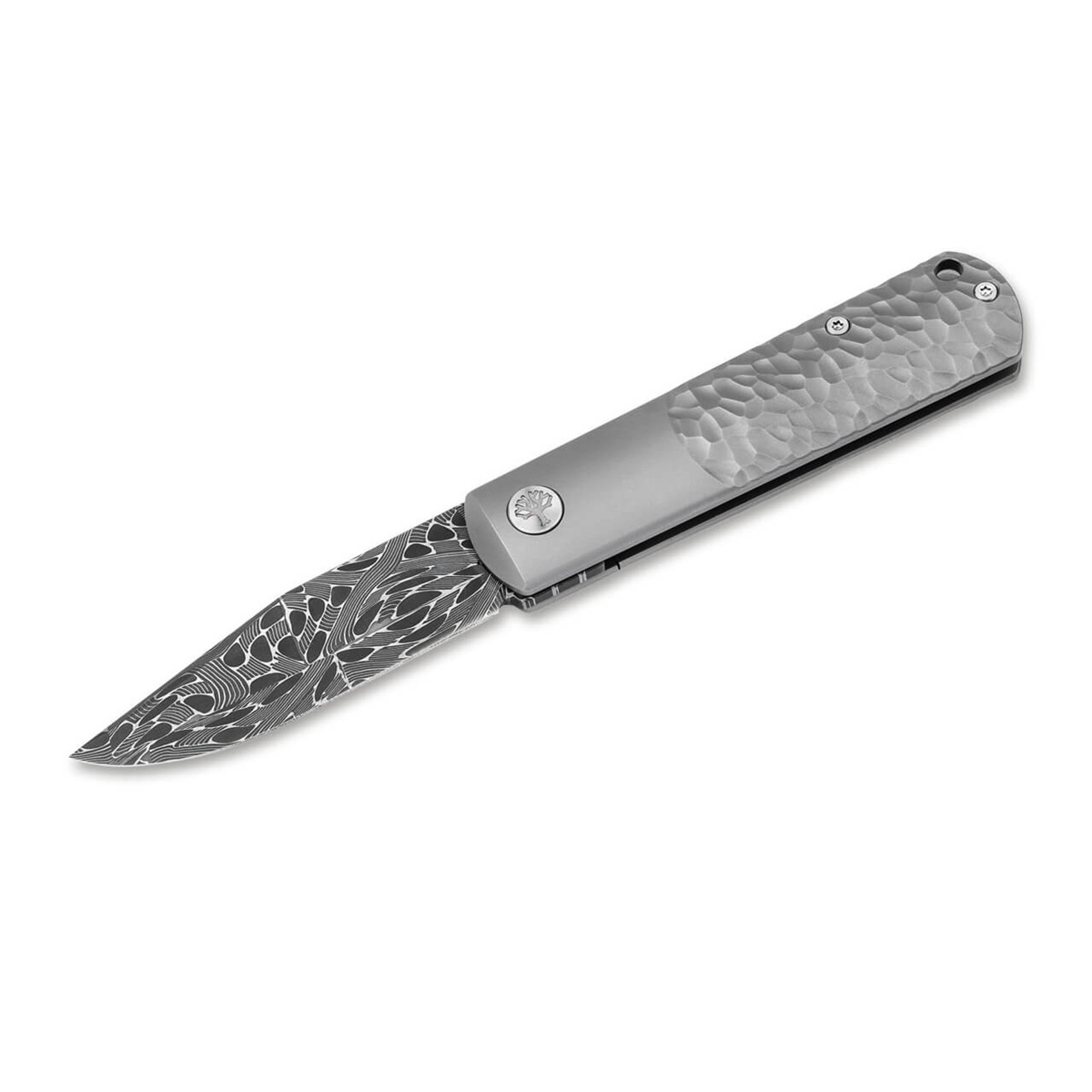 knife.bg-Boker Solingen BRLW Meteorite Damast Луксозен джобен нож от дамаска стомана и титан-
