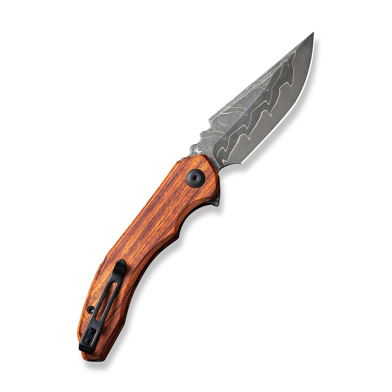 knife.bg-CIVIVI Bluetick Damascus Guibourtia Wood Елегантен сгъваем нож с дамаско острие и дървена дръжка 2 Джобен нож CIVIVI Bluetick Damascus Guibourtia Wood
