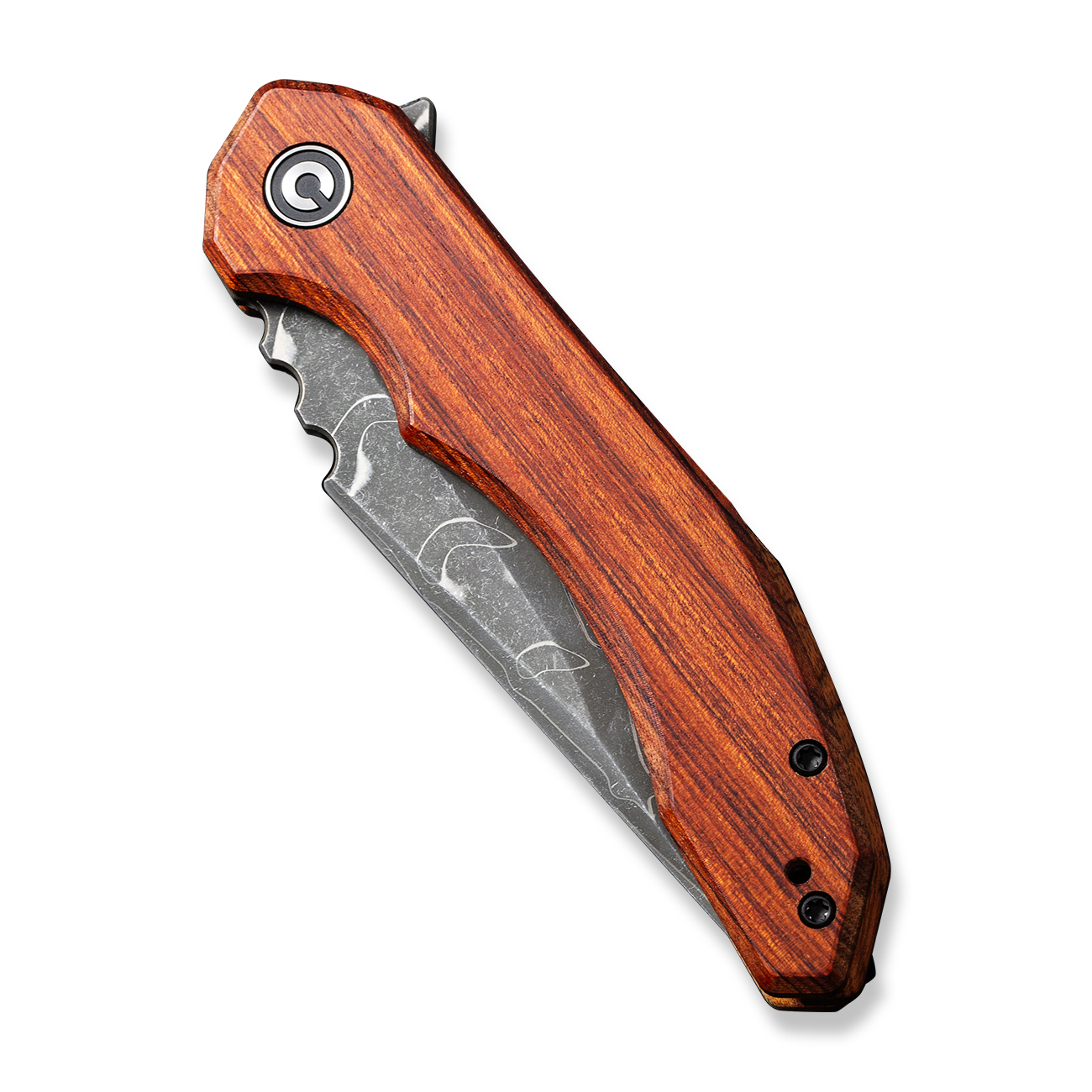 knife.bg-CIVIVI Bluetick Damascus Guibourtia Wood Елегантен сгъваем нож с дамаско острие и дървена дръжка 4 Джобен нож CIVIVI Bluetick Damascus Guibourtia Wood