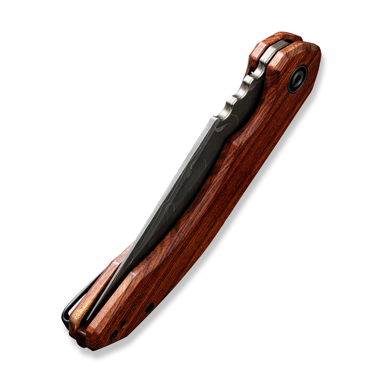 knife.bg-CIVIVI Bluetick Damascus Guibourtia Wood Елегантен сгъваем нож с дамаско острие и дървена дръжка 6 Джобен нож CIVIVI Bluetick Damascus Guibourtia Wood