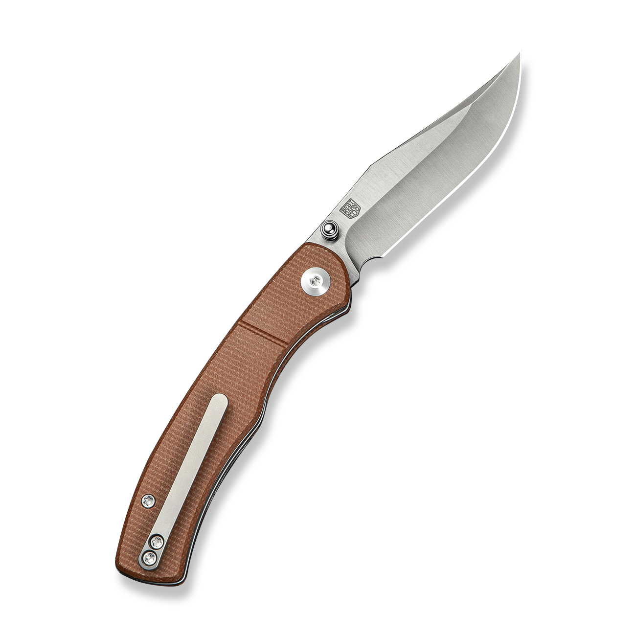 knife.bg-CIVIVI Clingman Brown Micarta Сгъваем джобен нож с Nitro-V стомана и Front Flipper 2 джобен нож civivi canva nitro-v