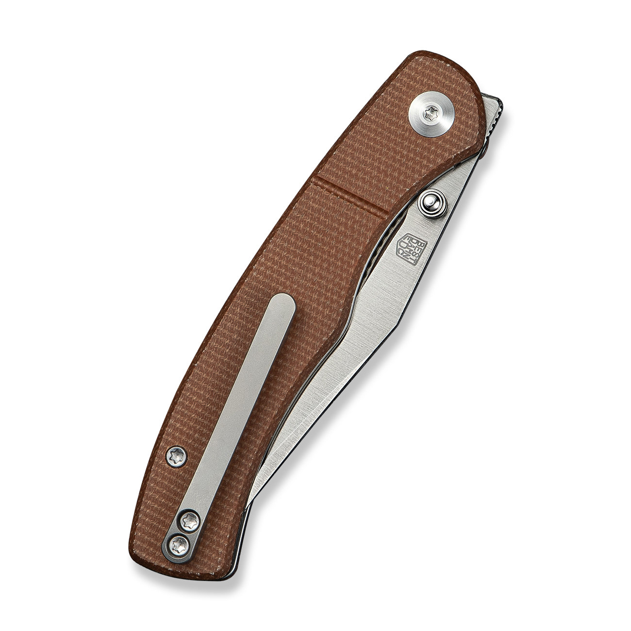 knife.bg-CIVIVI Clingman Brown Micarta Сгъваем джобен нож с Nitro-V стомана и Front Flipper 5 джобен нож civivi canva nitro-v