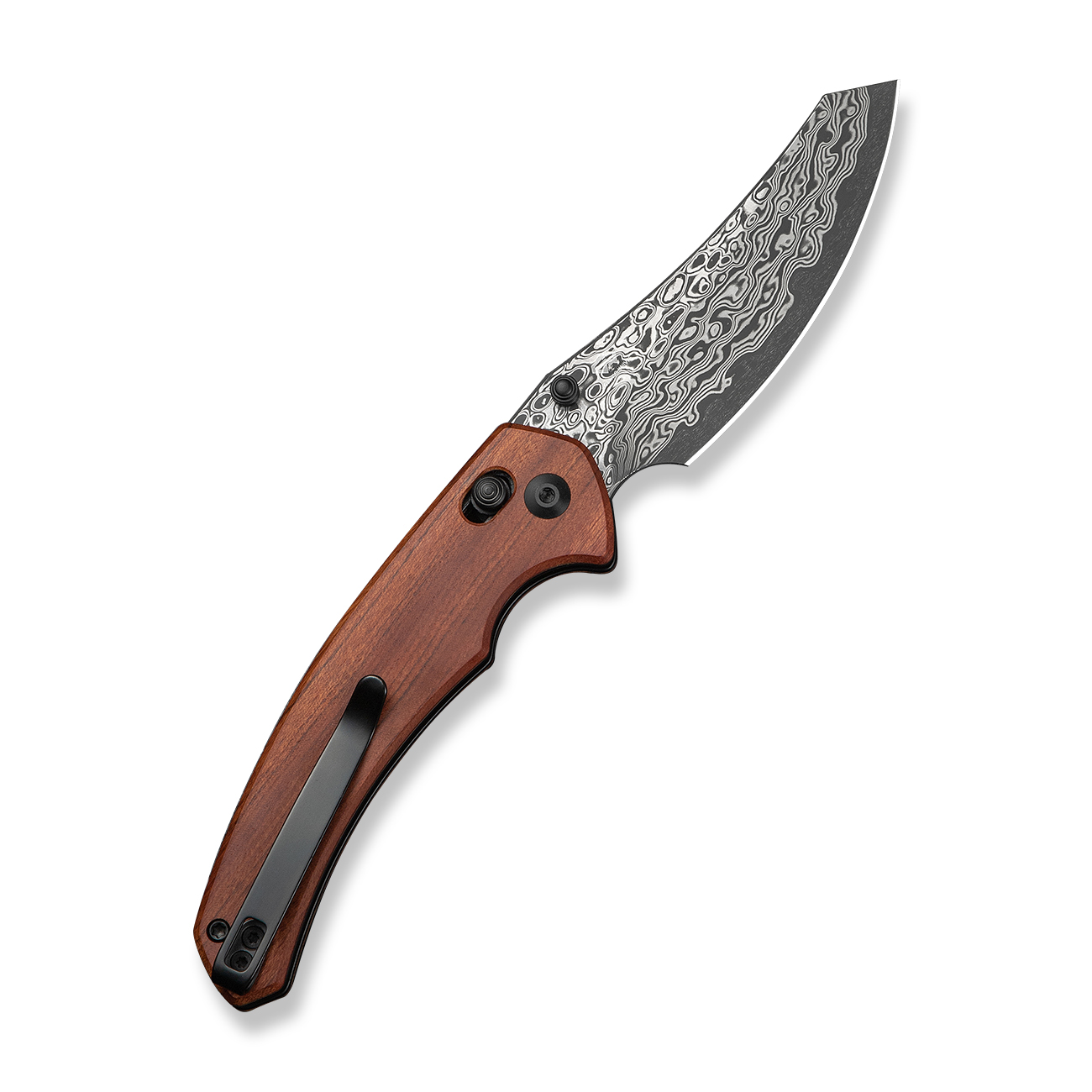 knife.bg-CIVIVI Sixgill Guibourtia Wood Сгъваем нож от дамаска стомана с дървена дръжка и кросбар заключване-1 CIVIVI Сгъваем нож от дамаска стомана с дървена дръжка и кросбар заключване
