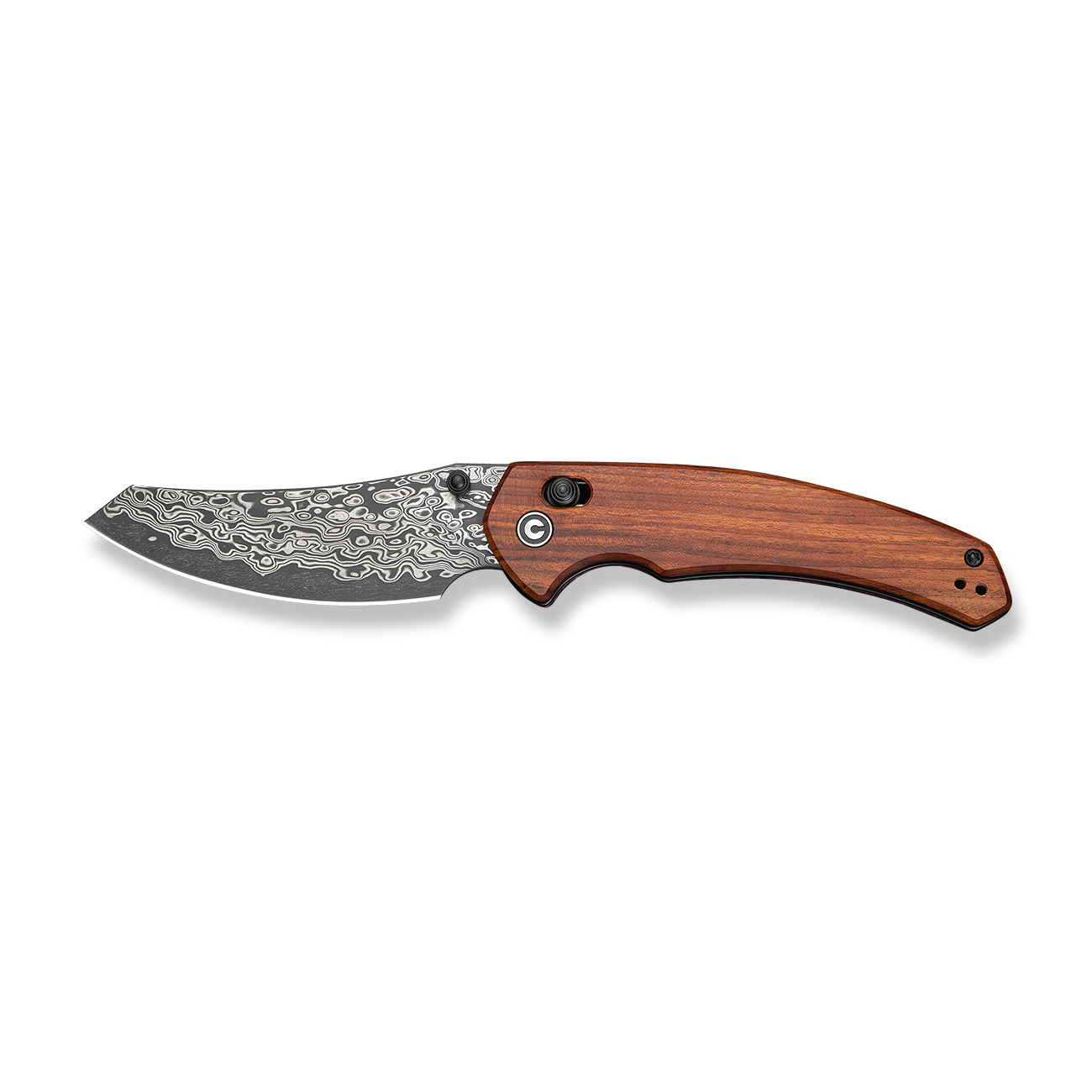 knife.bg-CIVIVI Sixgill Guibourtia Wood Сгъваем нож от дамаска стомана с дървена дръжка и кросбар заключване-2 CIVIVI Сгъваем нож от дамаска стомана с дървена дръжка и кросбар заключване