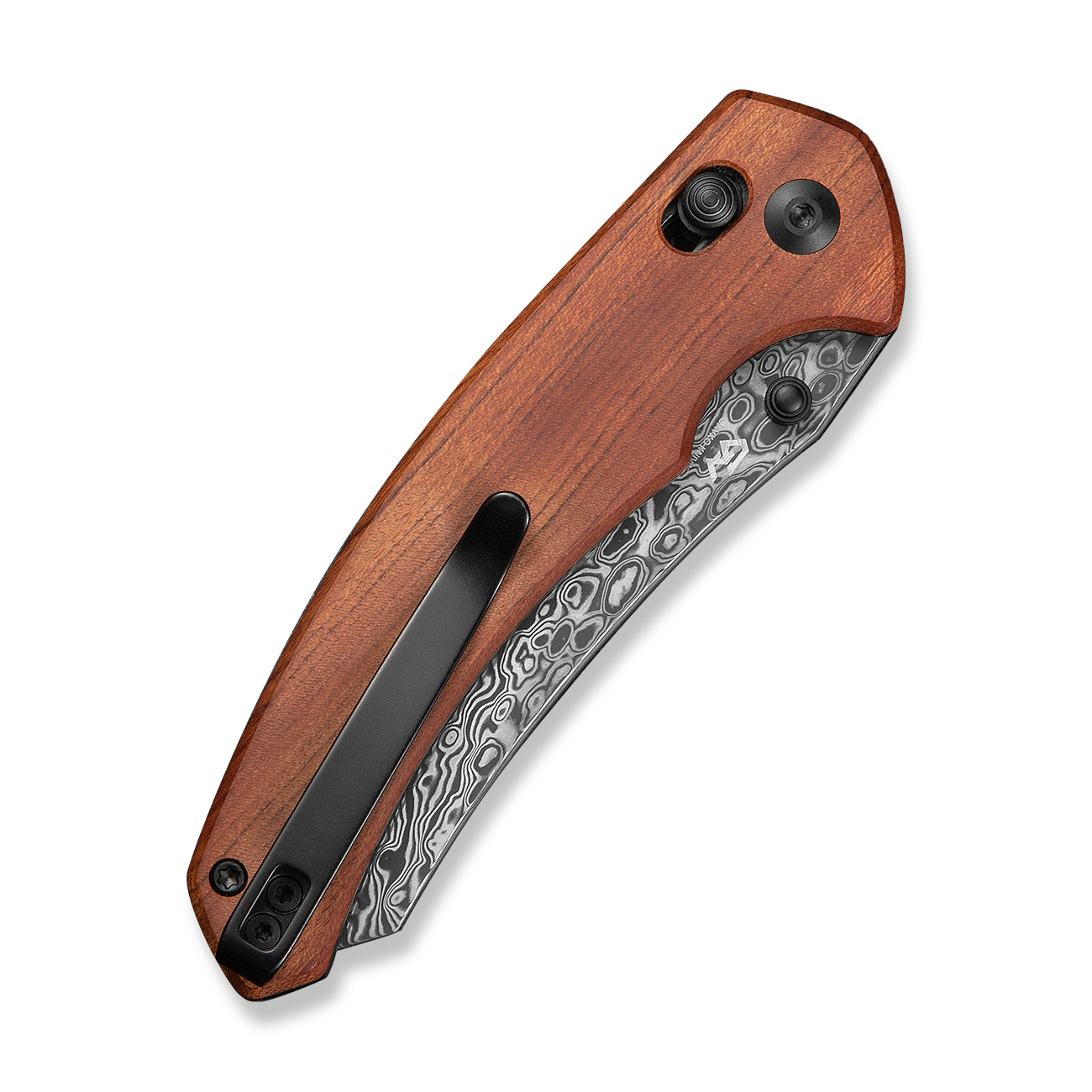 knife.bg-CIVIVI Sixgill Guibourtia Wood Сгъваем нож от дамаска стомана с дървена дръжка и кросбар заключване-4 CIVIVI Сгъваем нож от дамаска стомана с дървена дръжка и кросбар заключване