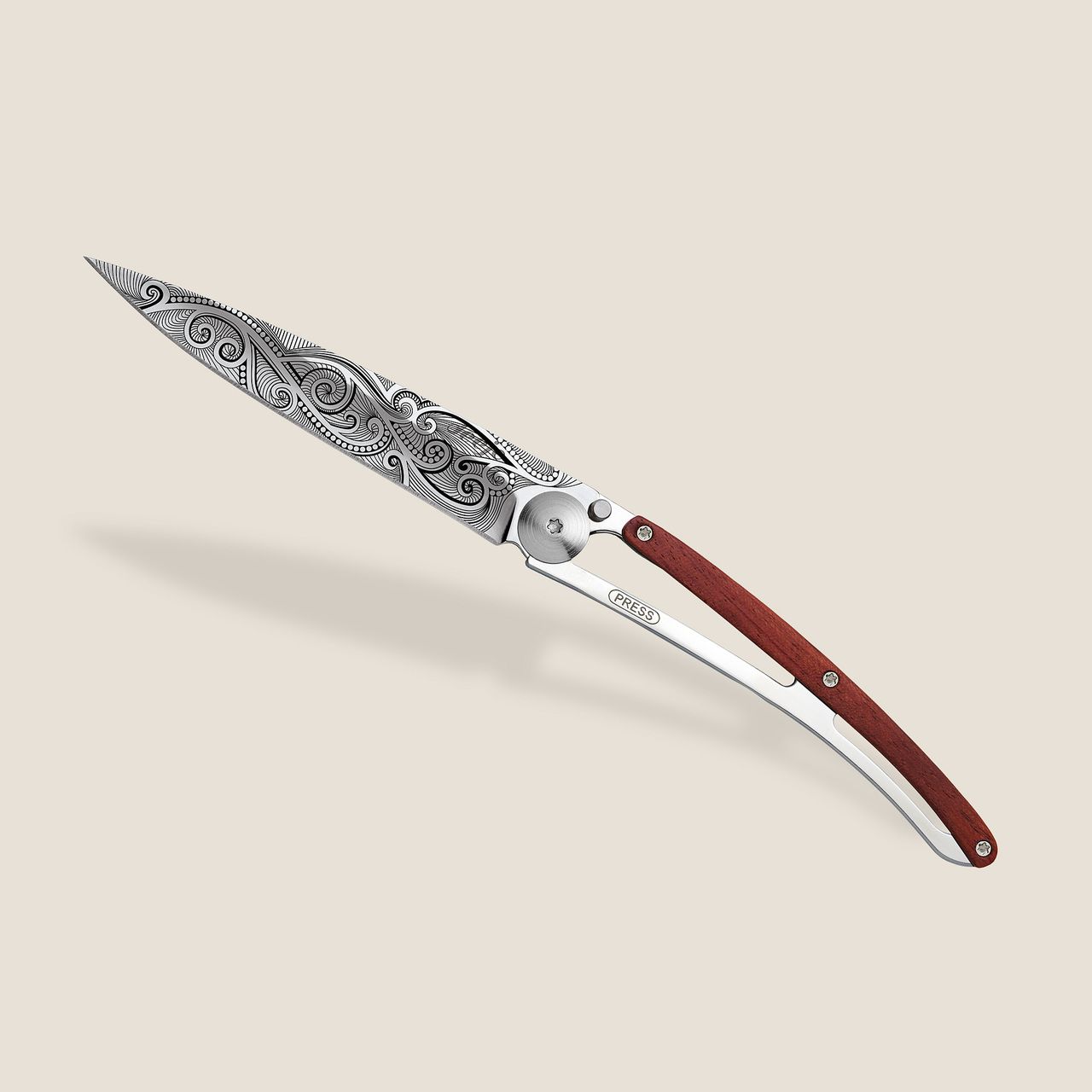 knife.bg-Deejo 37g Coral Wood Pacific Ултралек джобен нож с коралoво дърво, елегантен и практичен 2 Deejo 37g, Coral wood / Pacific