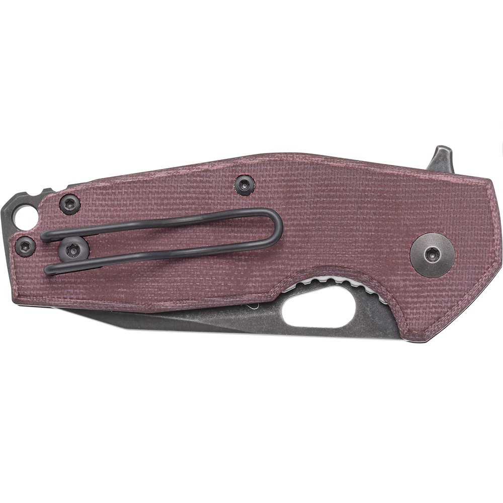 knife.bg-Fox Knives Suru Micarta Burgundy Sabbiata Сгъваем нож M398, Micarta, Кожена кания-1