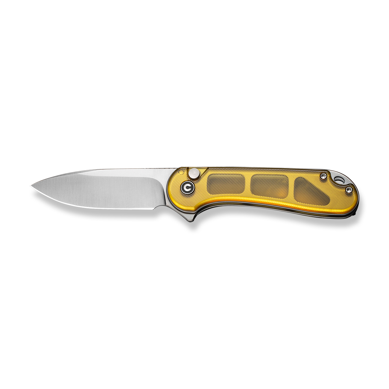 knife.bg-Сгъваем джобен нож CIVIVI Button Lock Elementum II Polished Ultem - Nitro-V стомана, Заключване с бутон-2 джобен нож civivi elementum жълта дръжка