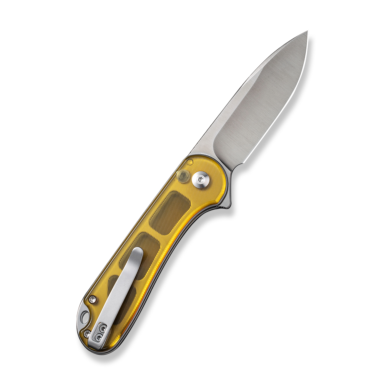 knife.bg-Сгъваем джобен нож CIVIVI Button Lock Elementum II Polished Ultem - Nitro-V стомана, Заключване с бутон-3 джобен нож civivi elementum жълта дръжка