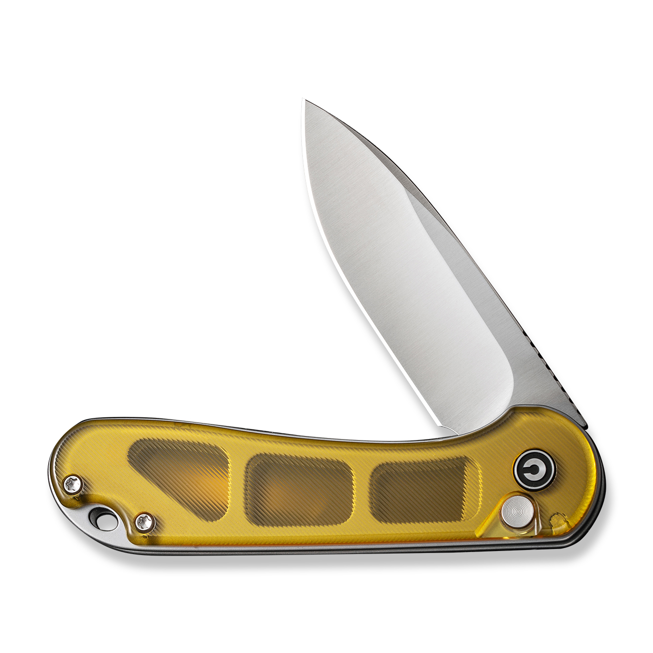 knife.bg-Сгъваем джобен нож CIVIVI Button Lock Elementum II Polished Ultem - Nitro-V стомана, Заключване с бутон-4 джобен нож civivi elementum жълта дръжка