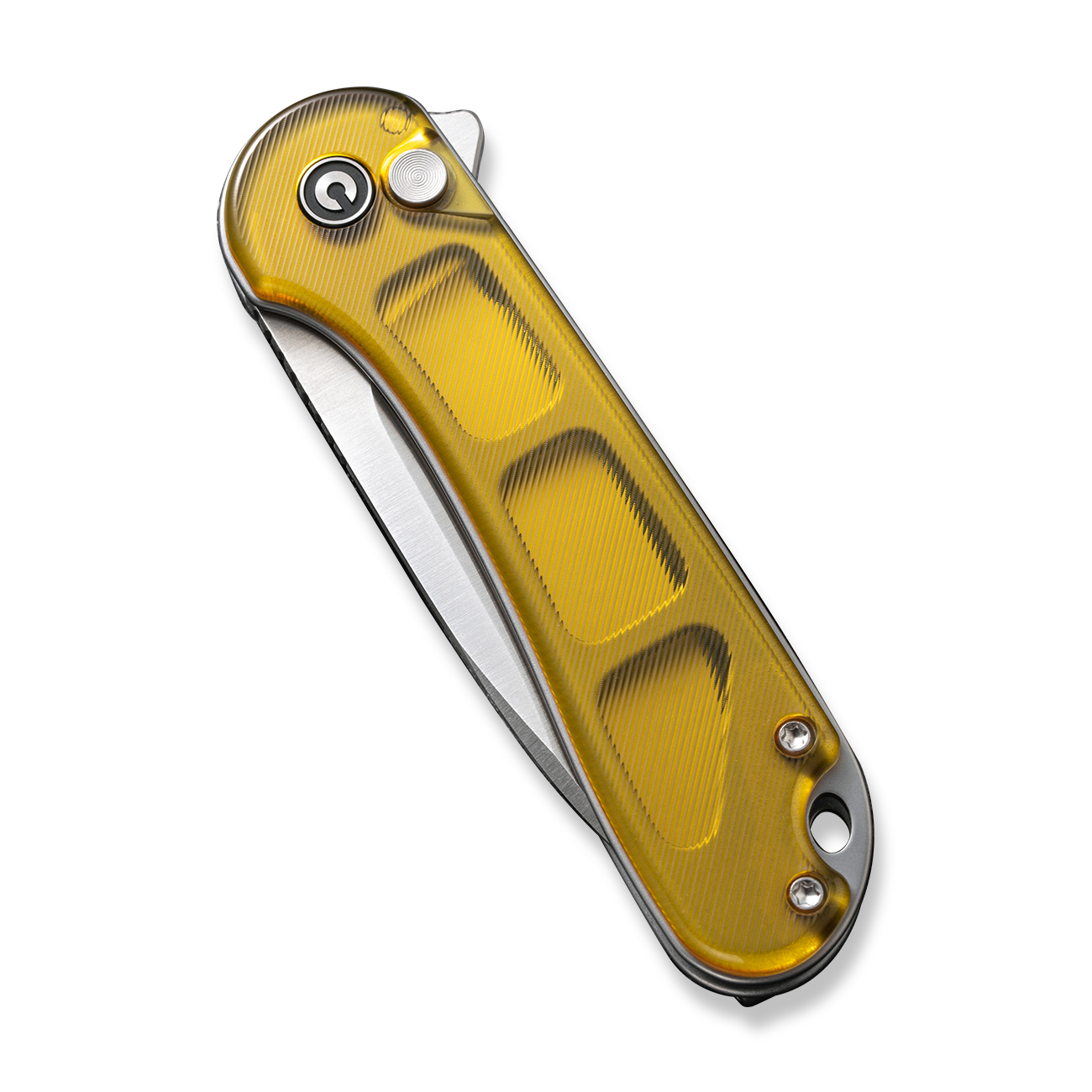 knife.bg-Сгъваем джобен нож CIVIVI Button Lock Elementum II Polished Ultem - Nitro-V стомана, Заключване с бутон-5 джобен нож civivi elementum жълта дръжка