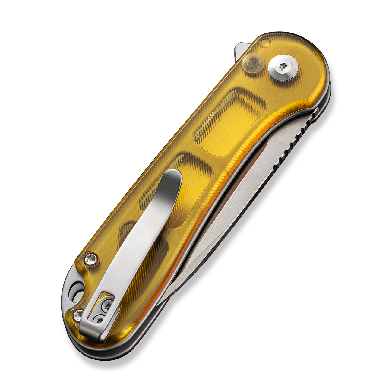 knife.bg-Сгъваем джобен нож CIVIVI Button Lock Elementum II Polished Ultem - Nitro-V стомана, Заключване с бутон-6 джобен нож civivi elementum жълта дръжка