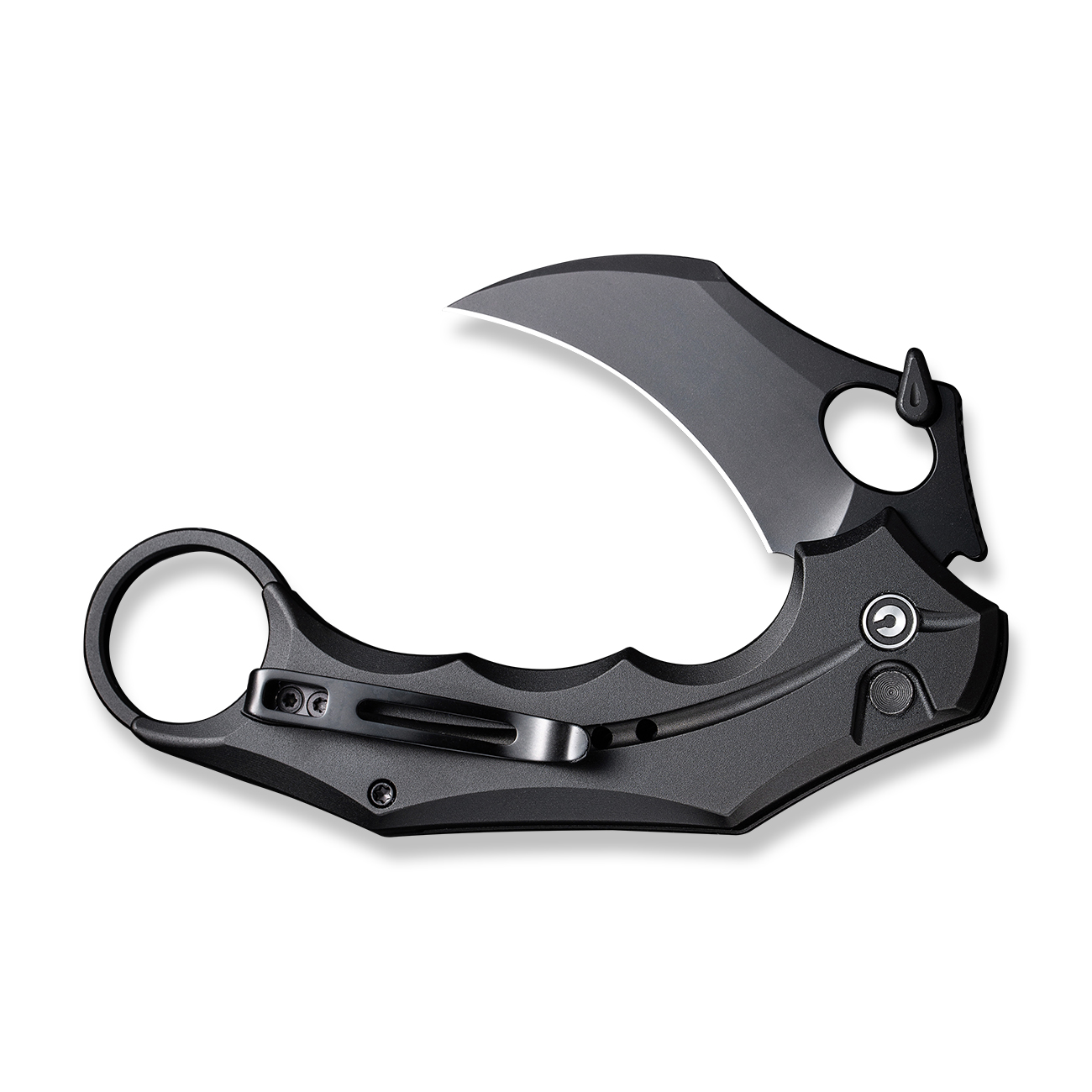 knife.bg-Сгъваем нож CIVIVI Incisor II Black Aluminum - Nitro-V стомана, Карамбит острие, Бутоново заключване-2 сгъваем нож карамабит civivi с черно острие