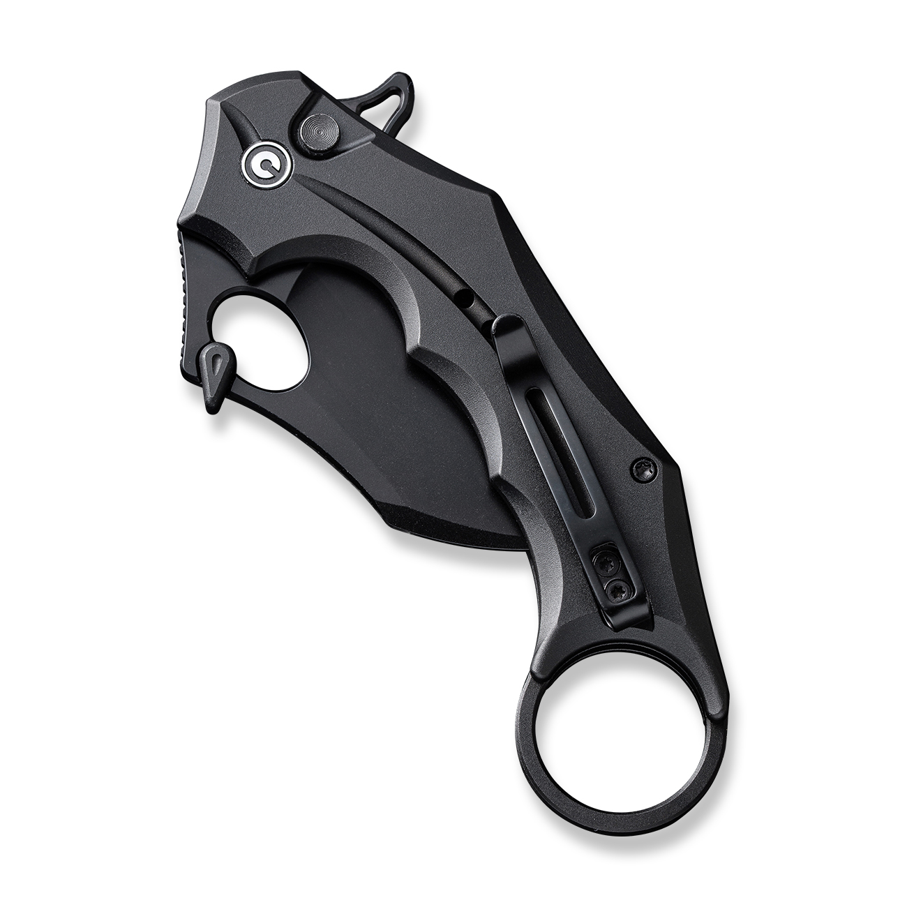 knife.bg-Сгъваем нож CIVIVI Incisor II Black Aluminum - Nitro-V стомана, Карамбит острие, Бутоново заключване-3 сгъваем нож карамабит civivi с черно острие