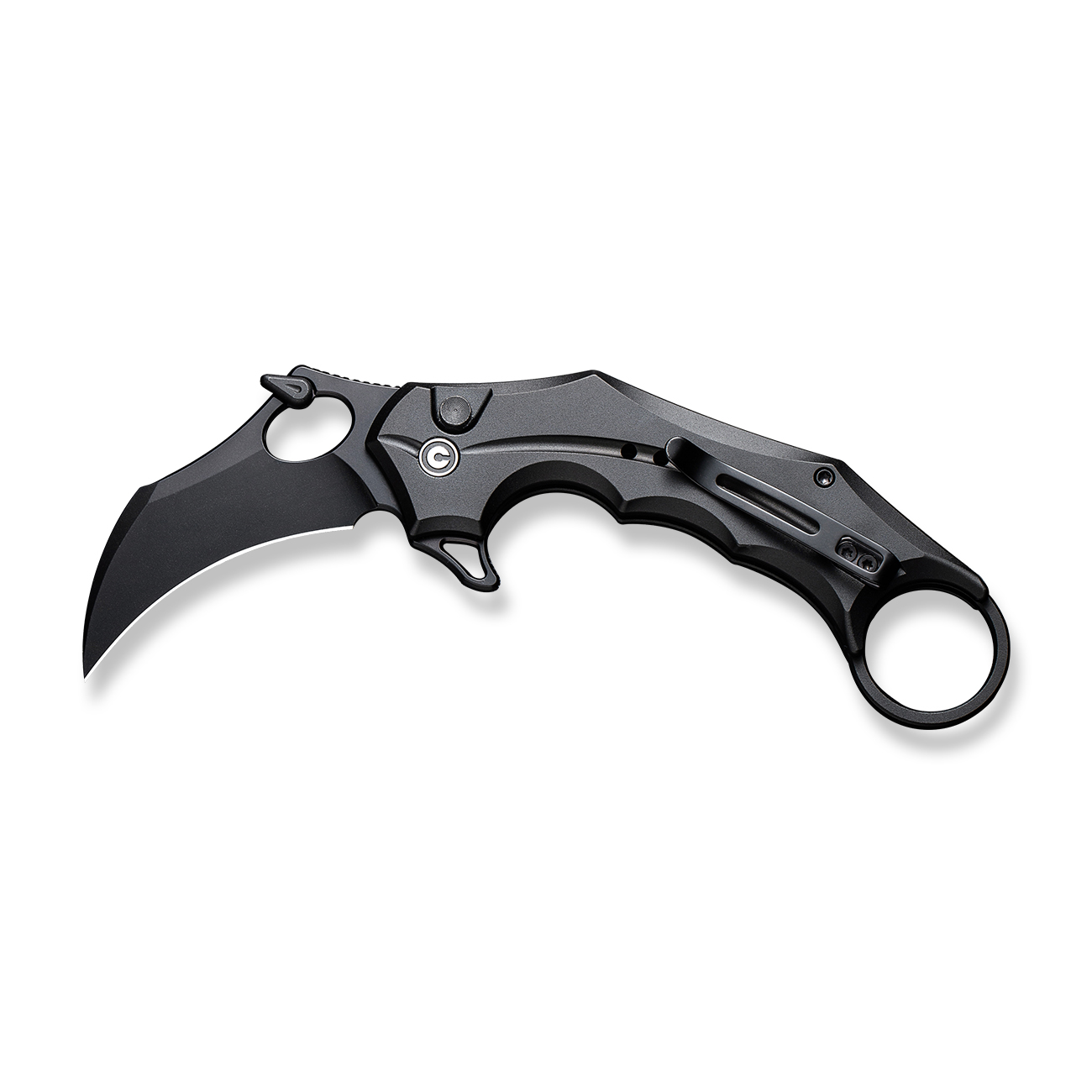 knife.bg-Сгъваем нож CIVIVI Incisor II Black Aluminum - Nitro-V стомана, Карамбит острие, Бутоново заключване-7 сгъваем нож карамабит civivi с черно острие