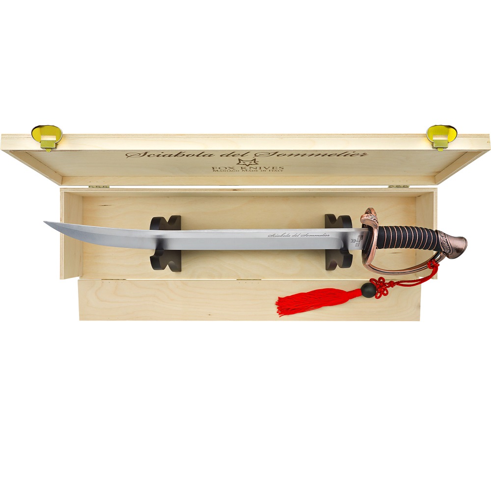knife.bg-Сомелиерска Сабя Fox Knives Sommelier's Sabre Copper - Италианска Прецизност за Отваряне на Шампанско 3 сомелиерска сабя fox sommeliers sabre