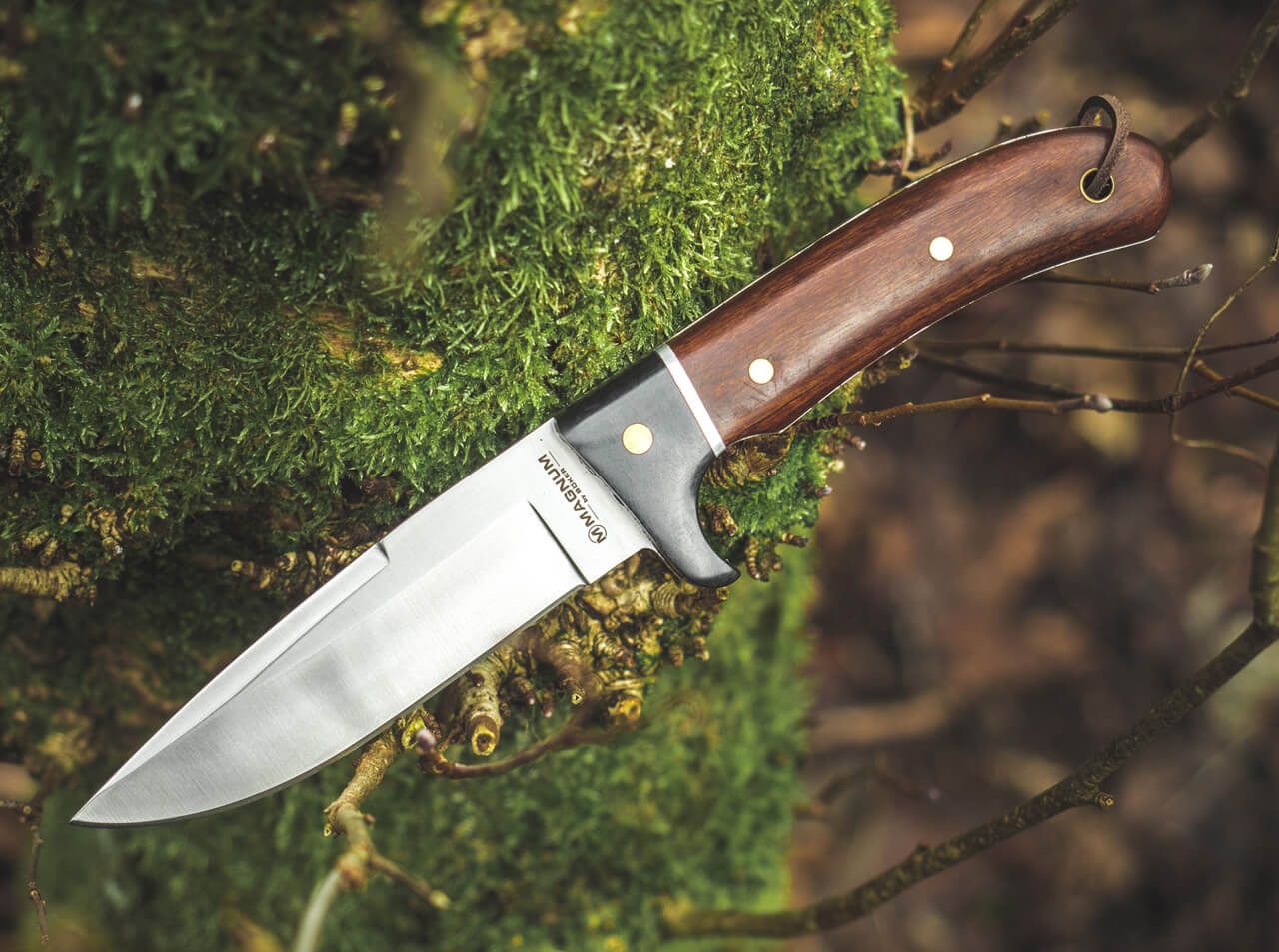 knife.bg-Туристически нож Boker Magnum Elk Hunter Special с фиксирано острие и кожена кания 2