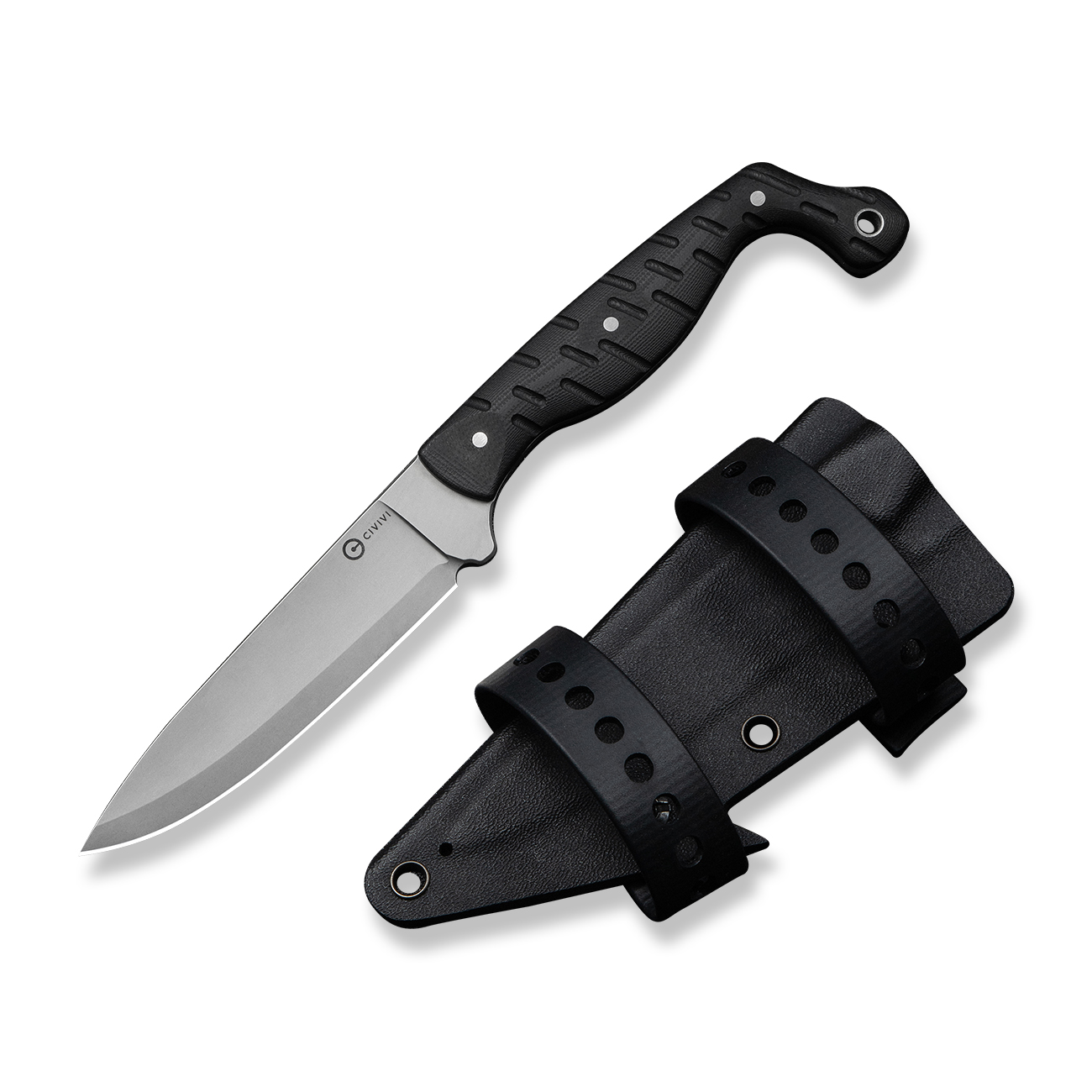 knife.bg-Туристически Нож CIVIVI MDRN Hunter Black G10 с Nitro-V Стомана и Kydex Калъф-6 фиксиран нож за лов civivi