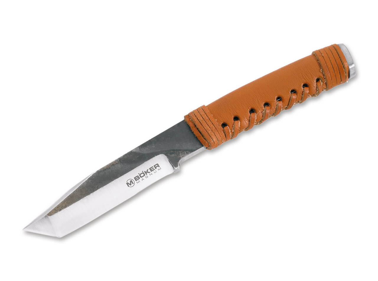 knife.bg-Туристически нож с фиксирано острие Boker Magnum Survivor 440A стомана и кожена дръжка Туристически нож с фиксирано острие Boker - стомана и кожена дръжка