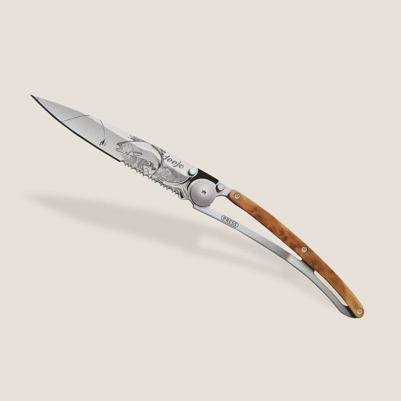 knife.bg-Ултралек Джобен Нож Deejo 37g Juniper Wood Trout - Сгъваем, Компактен и Остър-1 Сгъваем Джобен Нож Deejo