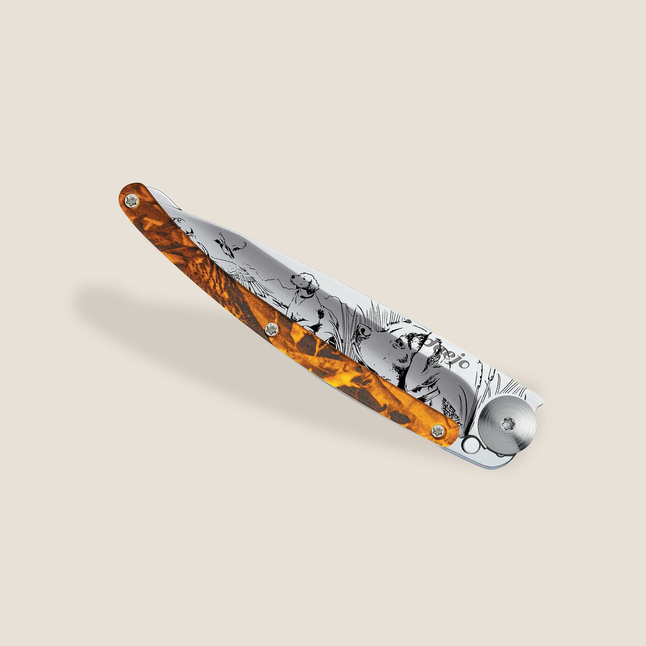 knife.bg-Ултралек сгъваем нож Deejo 37g Orange Camo - On the Lookout 3 Джобен нож Deejo 37g, Orange camo / On the Lookout