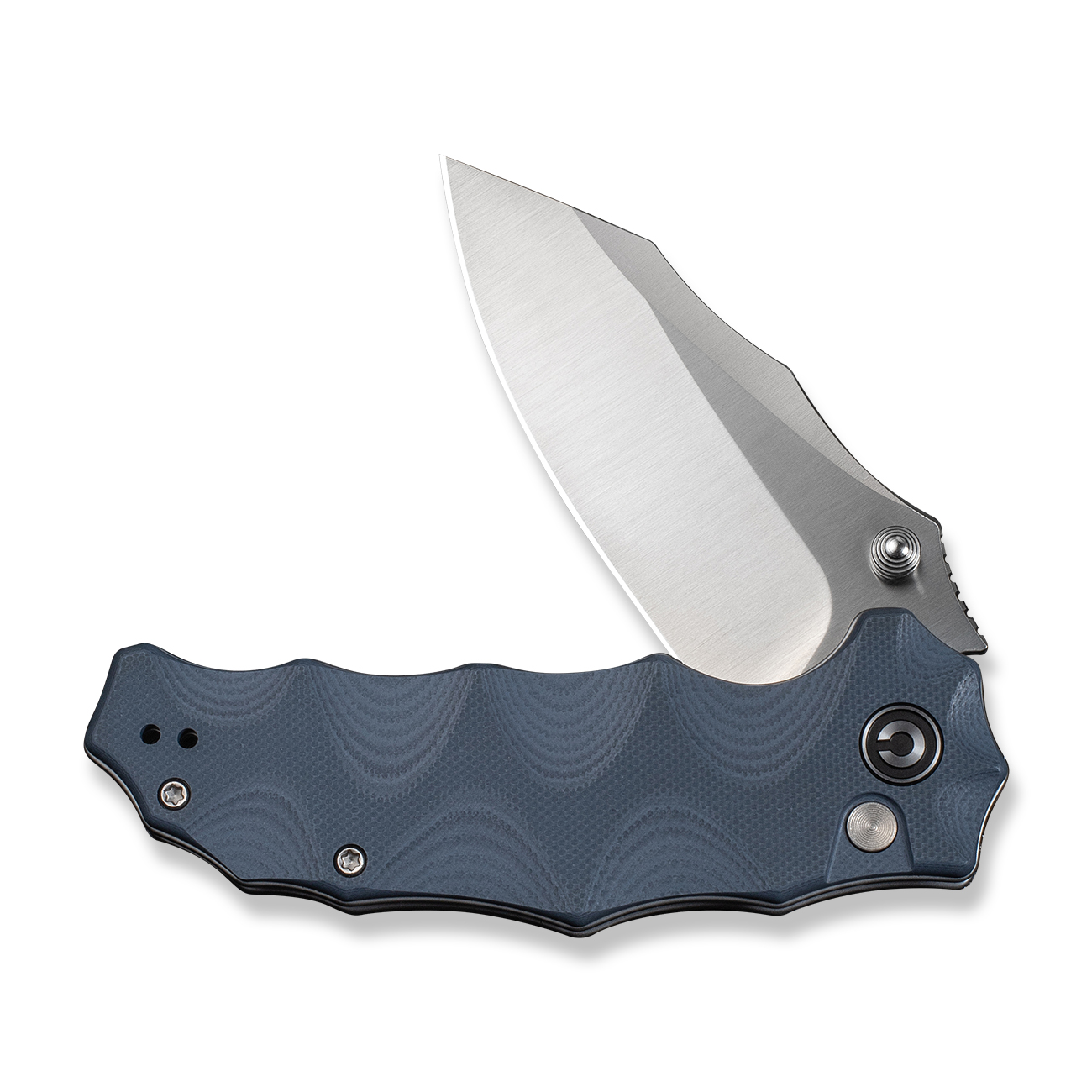 knife.bg-Джобен Нож CIVIVI Natterjack Neutral Blue G10 - 14C28N, Button Lock, Clip Point-3 джобен нож civivi с g10 дръжка