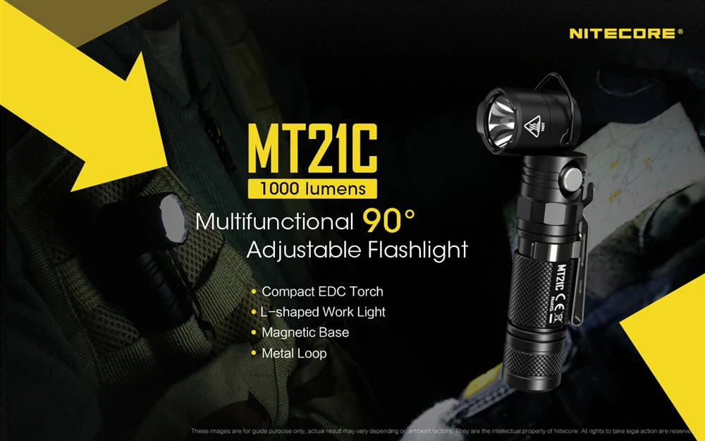 knife.bg-Многофункционален LED фенер Nitecore MT21C 1000lm с регулируем ъгъл-1 led фенер nitecore 1000 lm