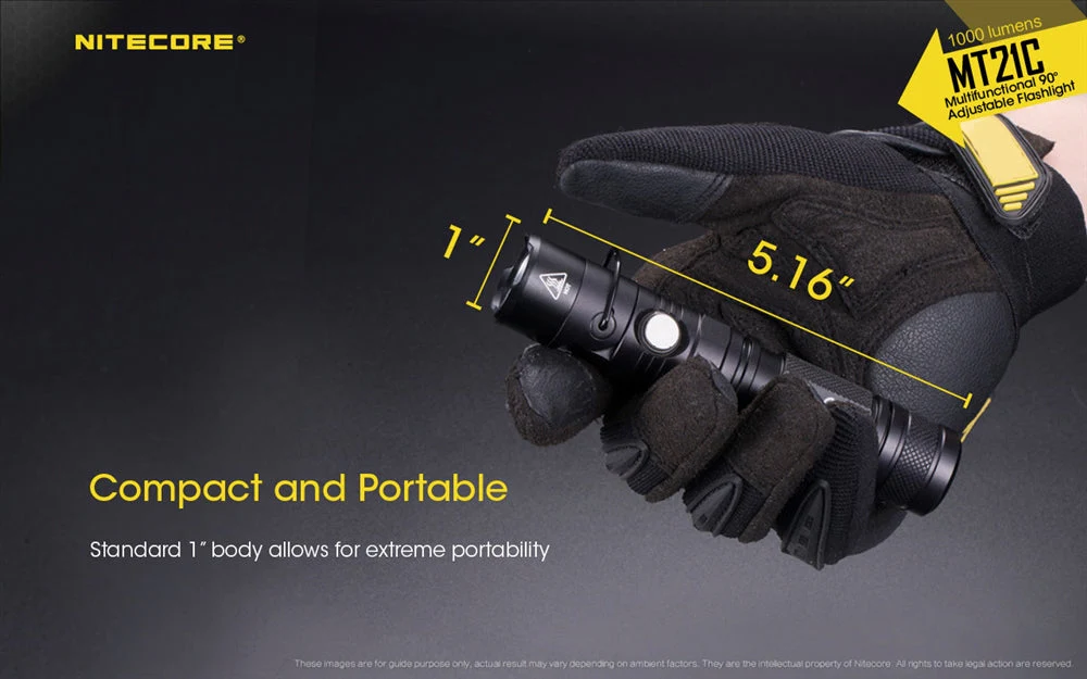 knife.bg-Многофункционален LED фенер Nitecore MT21C 1000lm с регулируем ъгъл-5 led фенер nitecore 1000 lm