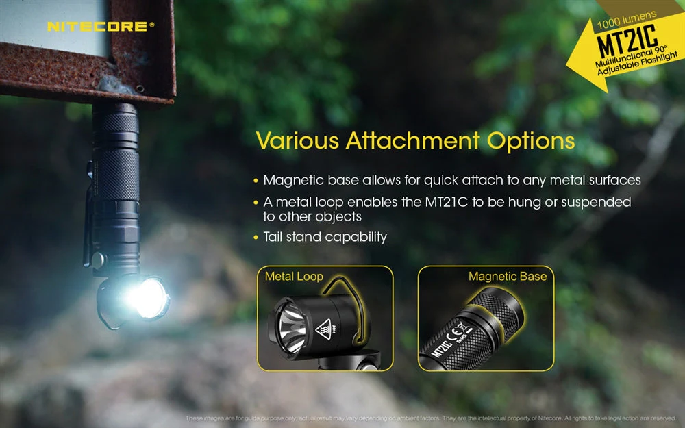 knife.bg-Многофункционален LED фенер Nitecore MT21C 1000lm с регулируем ъгъл-7 led фенер nitecore 1000 lm