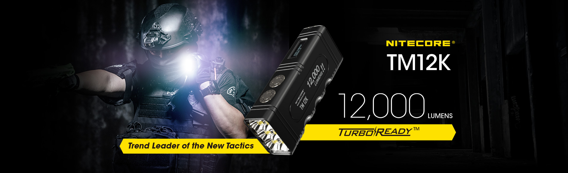 knife.bg-Тактически LED фенер Nitecore TM12K 12000lm - черен-1 knife.bg тактически лед фенер 12000 лумена