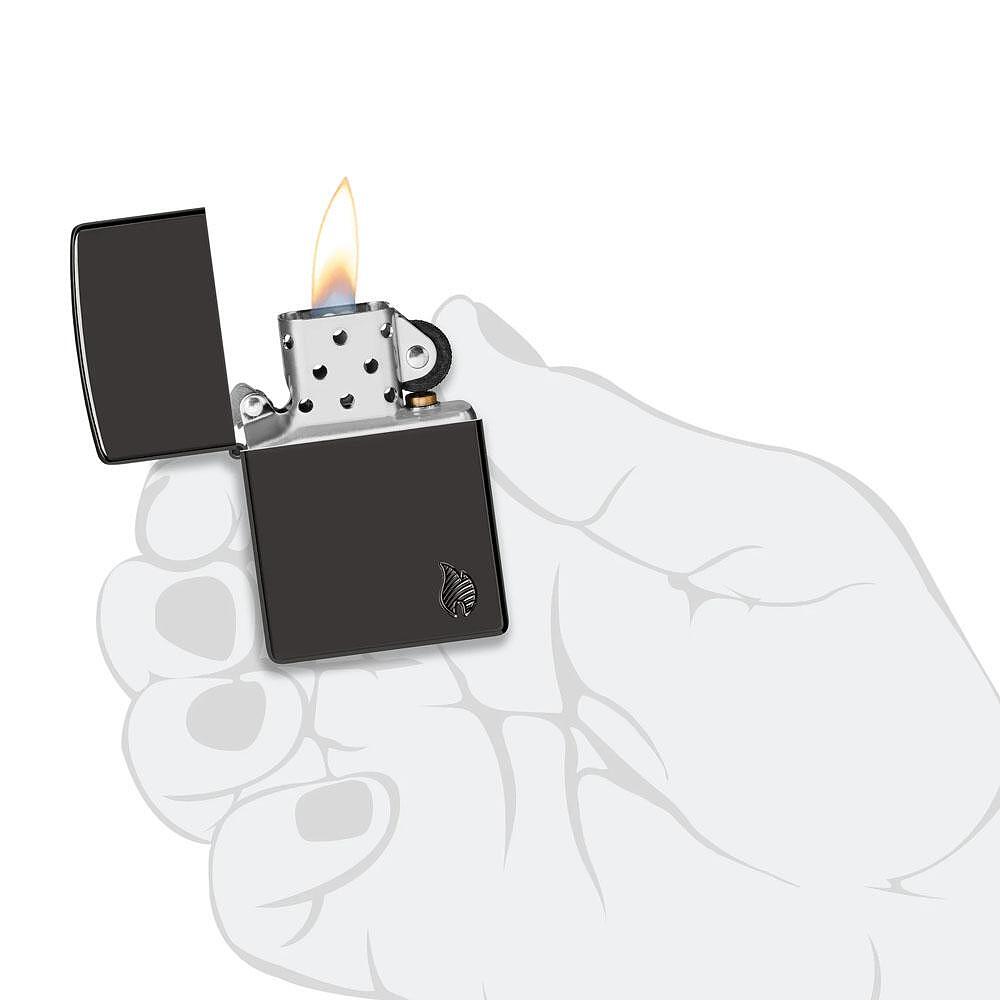 knife.bg-Запалка Zippo - Armor® High Polish Black Flame Design-2 Запалка Zippo - Armor® High Polish Black Flame Design