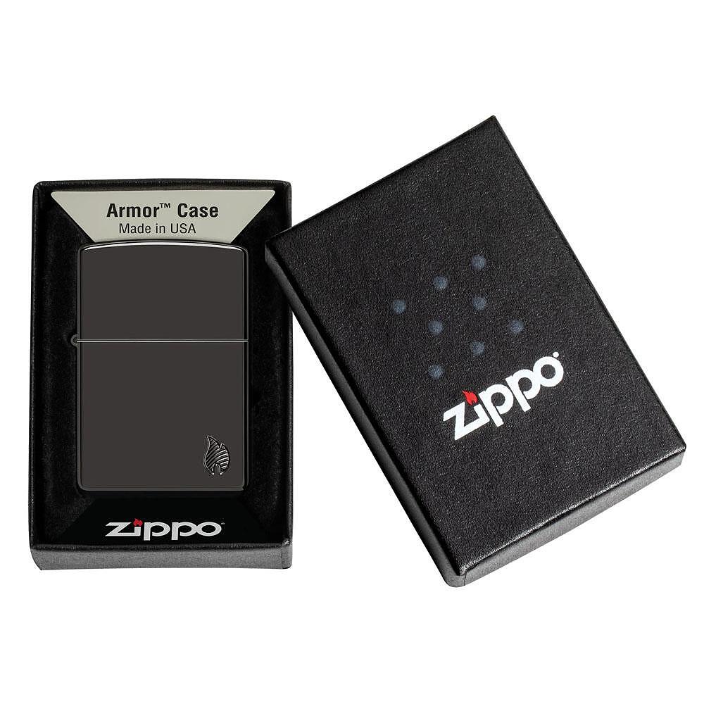 knife.bg-Запалка Zippo - Armor® High Polish Black Flame Design-3 Запалка Zippo - Armor® High Polish Black Flame Design