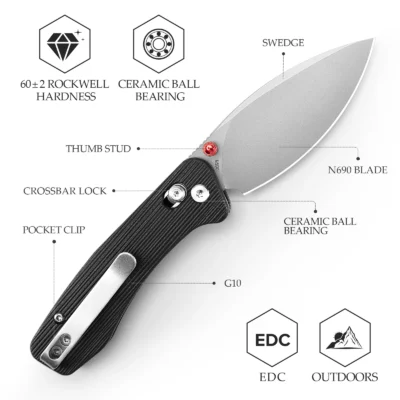 Джобен EDC нож TRIVISA - Koala-BG австрийска стомана Bohler N690 G10