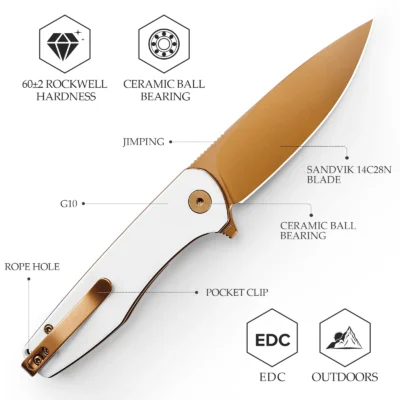 EDC сгъваем нож TRIVISA Hummingbird- 14C28N G10