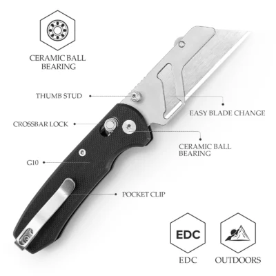 Сгъваем нож със сменяемо острие TRIVISA Puppy BG G10 Crossbar Lock