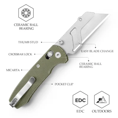 Сгъваем нож със сменяемо острие TRIVISA Puppy GM Micarta Crossbar Lock