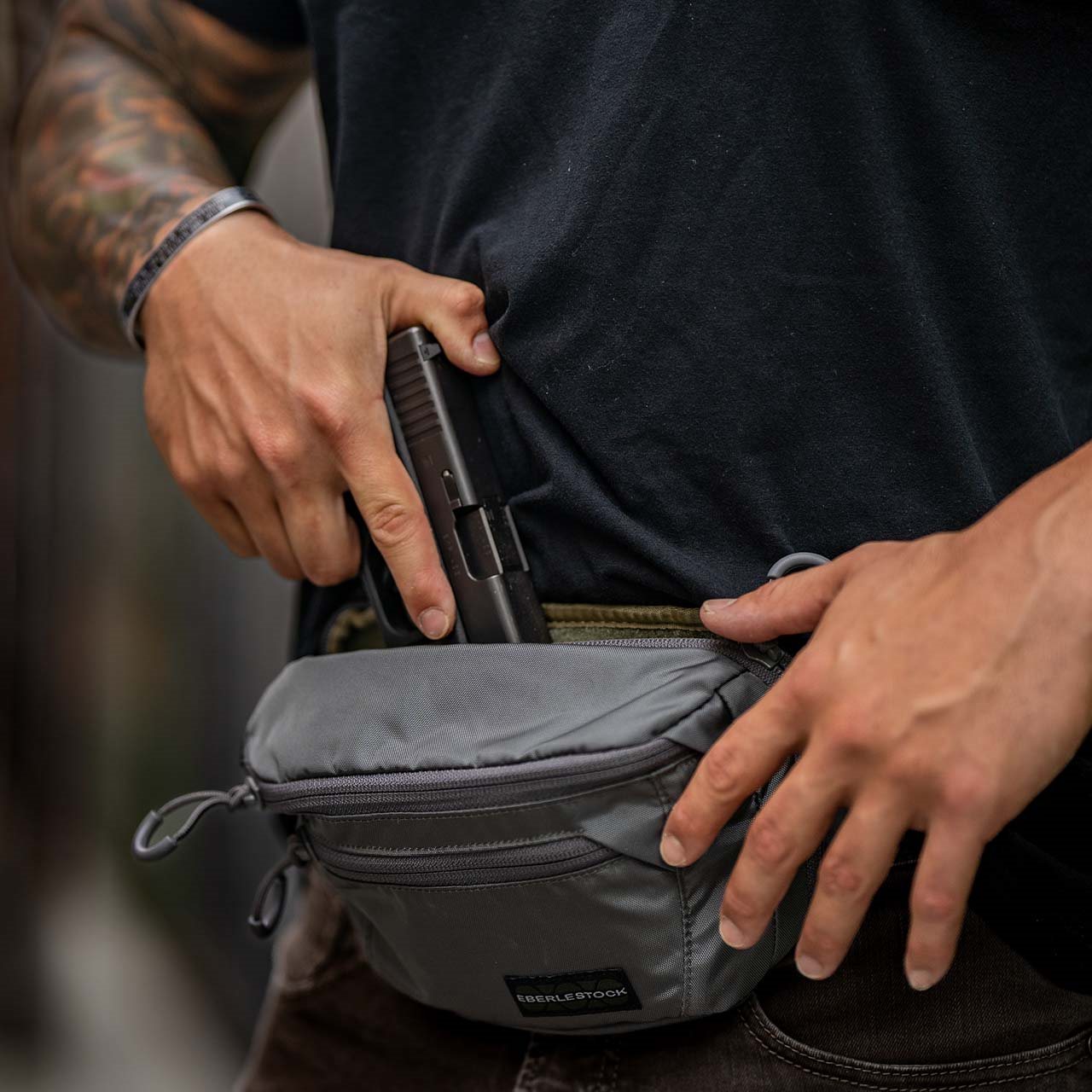 knife.bg-Чанта за кръст за пистолет Eberlestock Bando Bag - сива 4 Чанта за кръст за пистолет