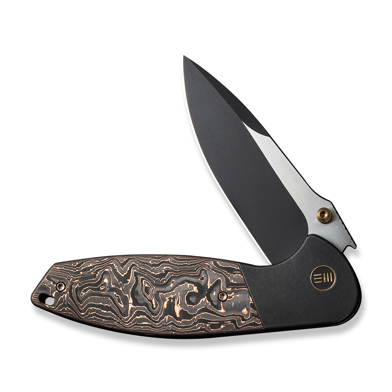 Джобен нож WE Knife Nitro OG с карбонова черно-медна дръжка и CPM 20CV стомана Джобен нож WE Knife Nitro OG с карбонова черно-медна дръжка и CPM 20CV стомана