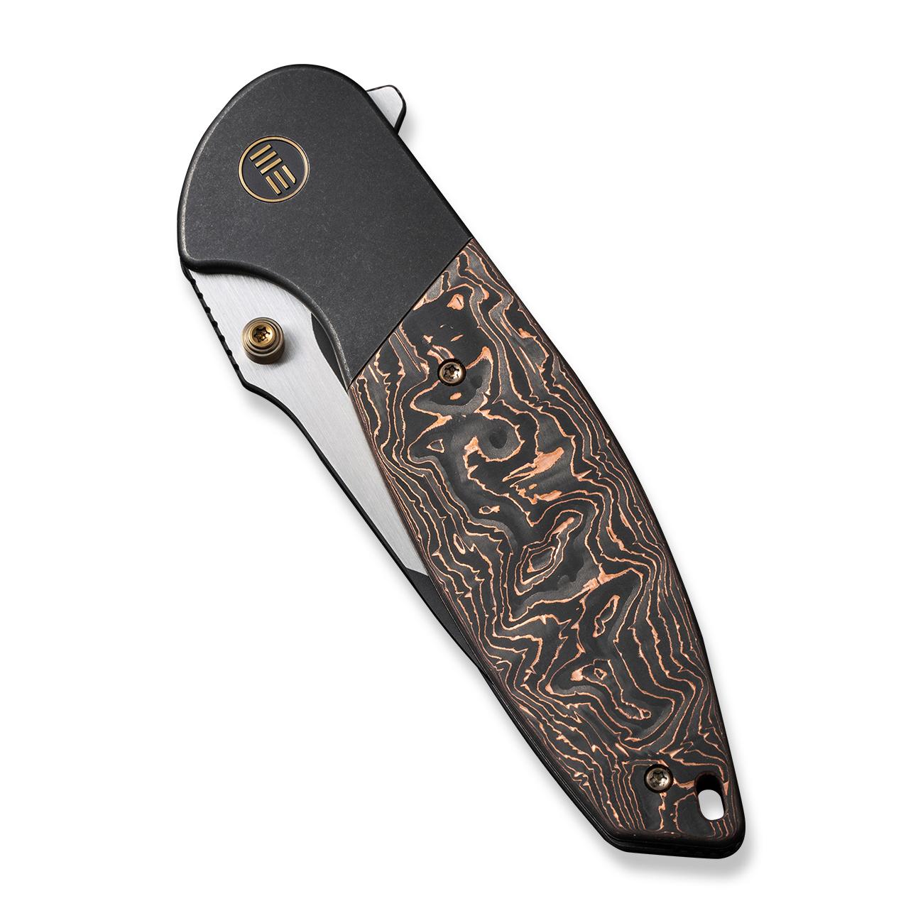 Джобен нож WE Knife Nitro OG с карбонова черно-медна дръжка и CPM 20CV стомана Джобен нож WE Knife Nitro OG с карбонова черно-медна дръжка и CPM 20CV стомана