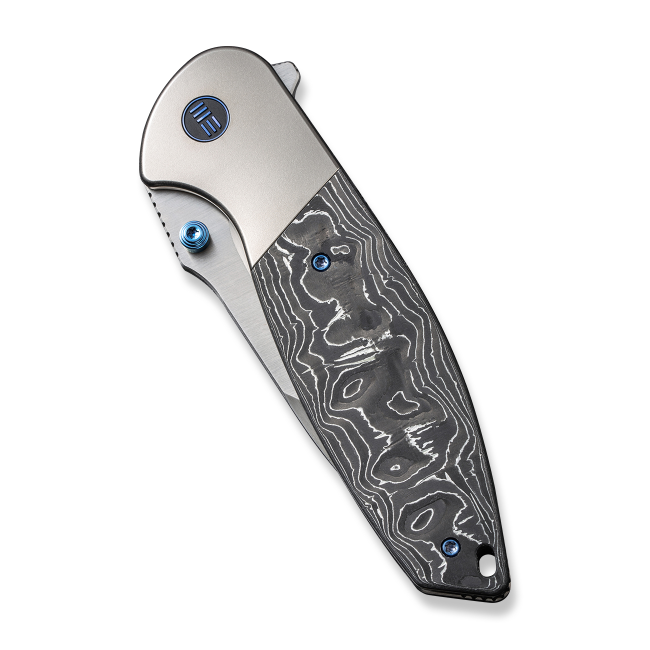 Джобен нож WE Knife Nitro OG с карбонова дръжка в сиво, черно и бяло и CPM 20CV стомана Джобен нож WE Knife Nitro OG с карбонова дръжка в сиво, черно и бяло и CPM 20CV стомана