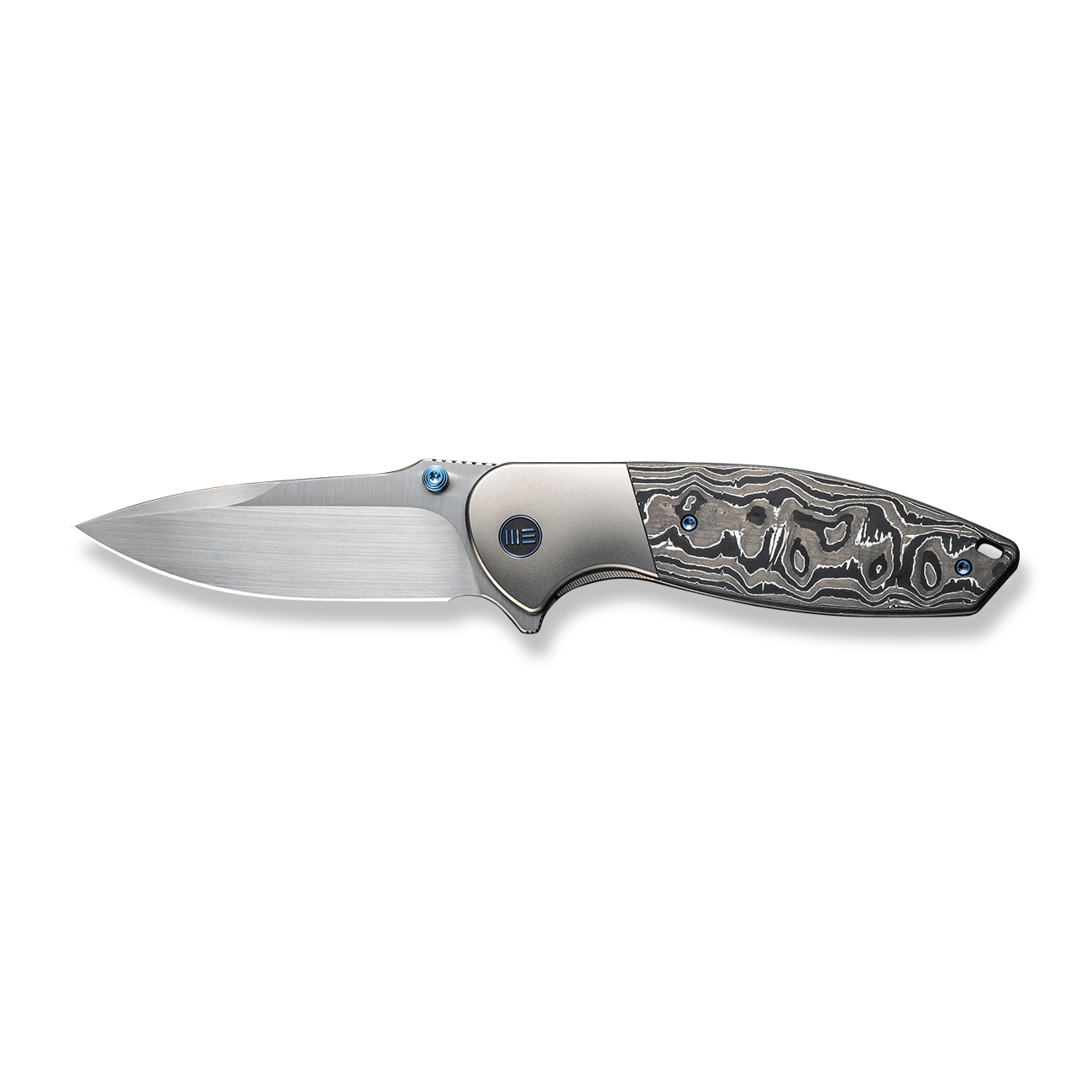 Джобен нож WE Knife Nitro OG с карбонова дръжка в сиво, черно и бяло и CPM 20CV стомана Джобен нож WE Knife Nitro OG с карбонова дръжка в сиво, черно и бяло и CPM 20CV стомана