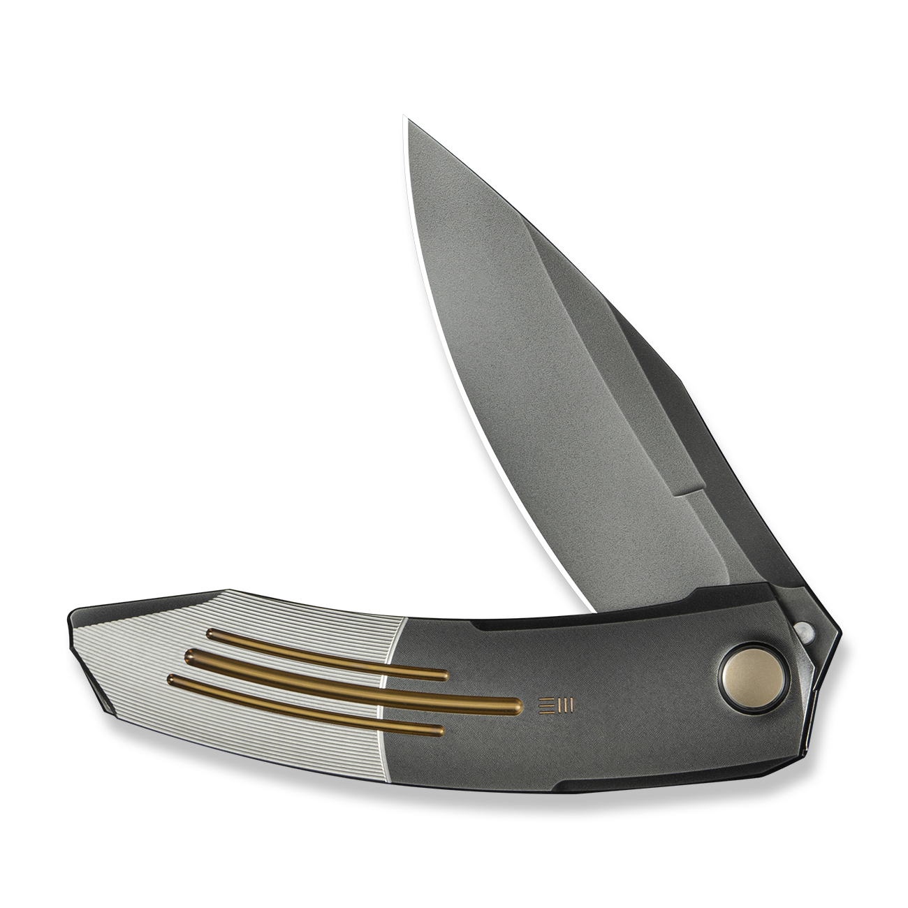 Джобен нож WE Knife Sine Wave с полирана сива титаниева дръжка и Bohler M390 стомана Джобен нож WE Knife Sine Wave с полирана сива титаниева дръжка и Bohler M390 стомана