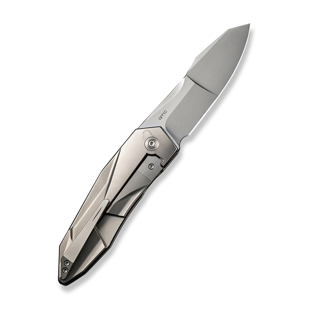 Джобен нож WE Knife Solid с полирана с бластиране титаниева дръжка и CPM 20CV стомана Джобен нож WE Knife Solid с полирана с бластиране титаниева дръжка и CPM 20CV стомана