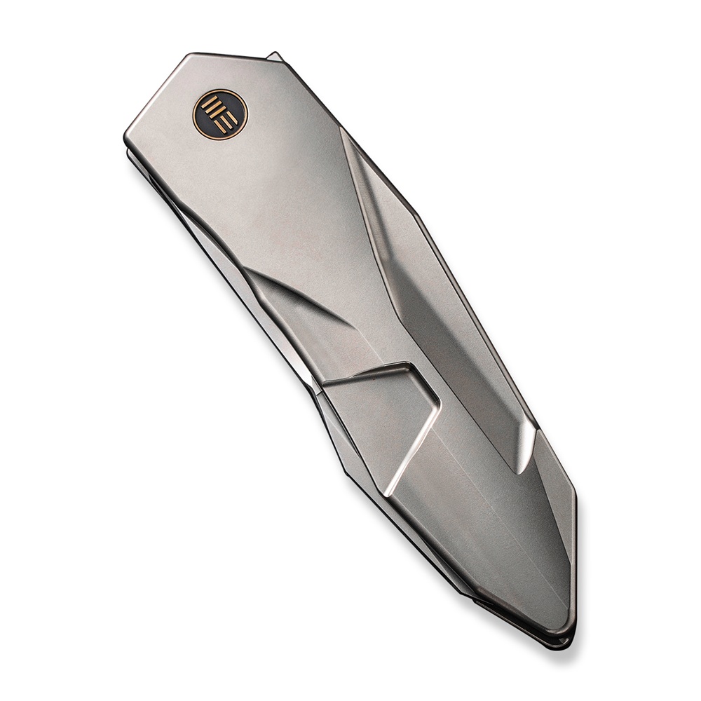 Джобен нож WE Knife Solid с полирана с бластиране титаниева дръжка и CPM 20CV стомана Джобен нож WE Knife Solid с полирана с бластиране титаниева дръжка и CPM 20CV стомана