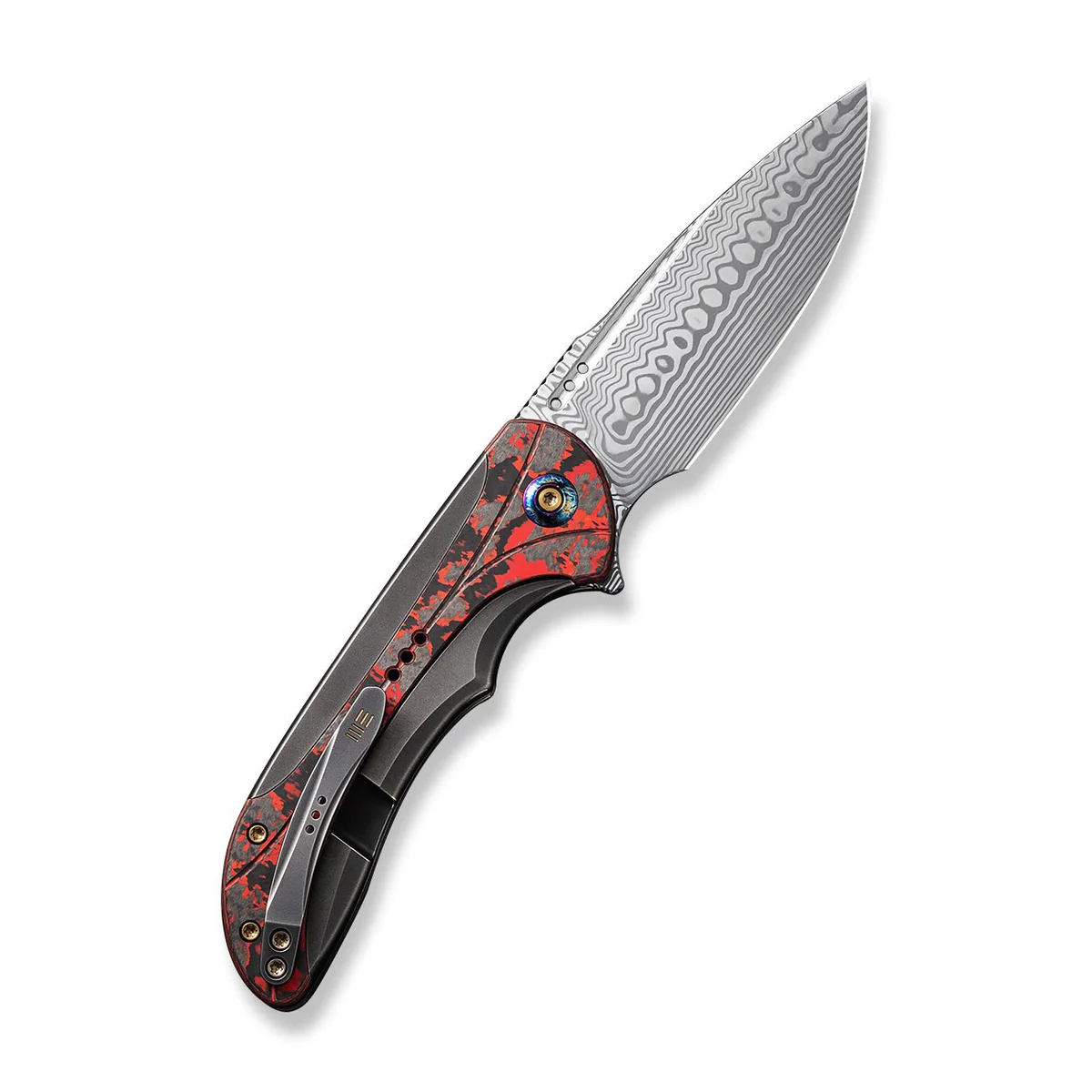 knife.bg-Джобен нож WE Knife Equivik с карбонова дръжка и Дамаска стомана 4 WEKNIFE Equivik
