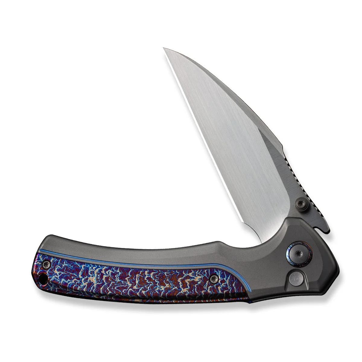 knife.bg-Джобен нож WE Knife Ziffius с титаниева сиво-синя дръжка и CPM 20CV стомана 3 WE Knife Ziffius