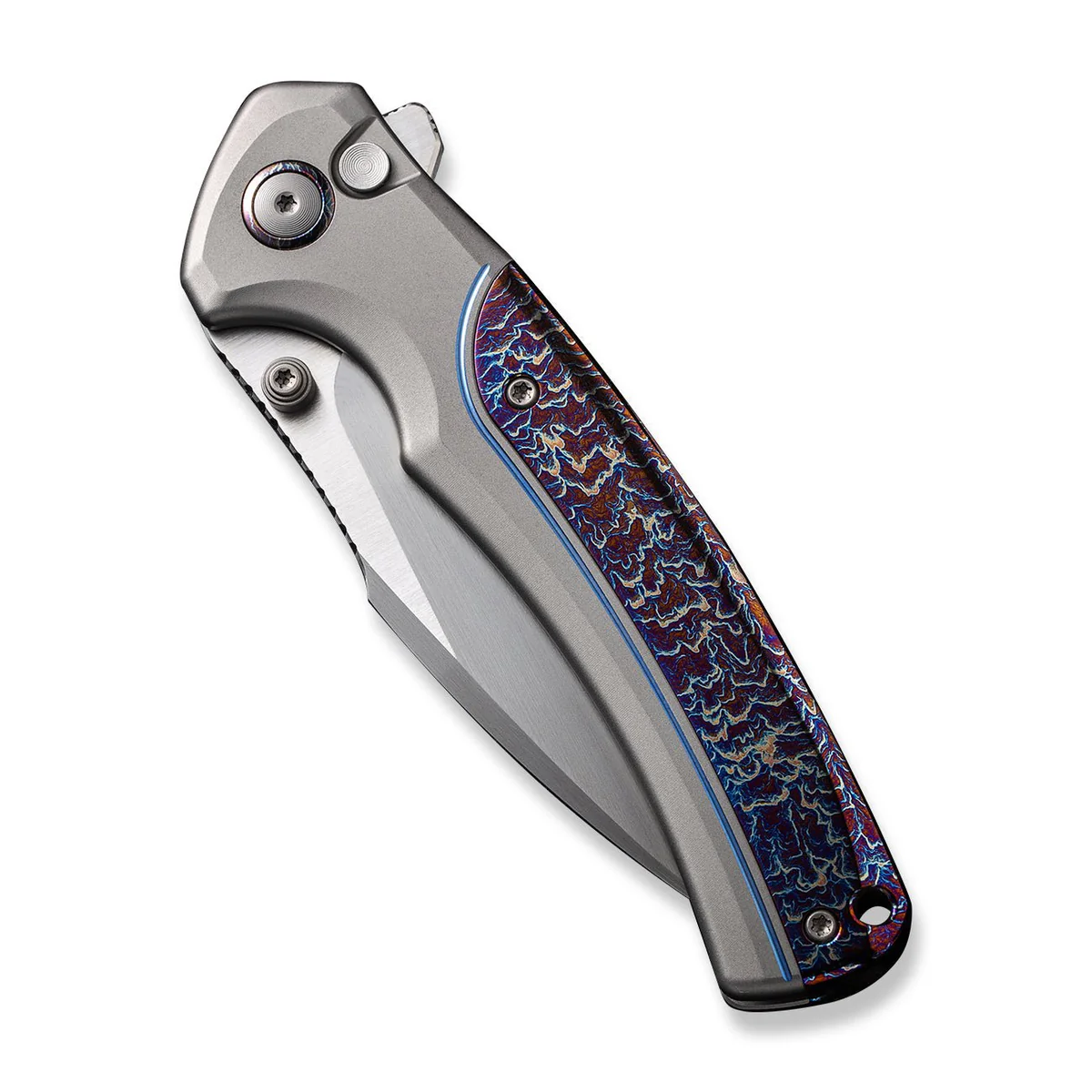 knife.bg-Джобен нож WE Knife Ziffius с титаниева сиво-синя дръжка и CPM 20CV стомана 5 WE Knife Ziffius